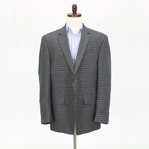 Perry Ellis 46L Gray Check 2-Button Sport Coat Blazer Jacket T729
